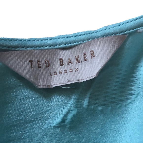 Ted Baker Baby Blue Laureto Fit & Flare Lace Dress Pleated Skirt Net Cut Outs - Picture 8 of 16